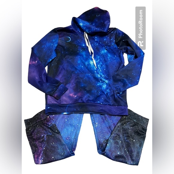Galaxy Sweat Pants and Hoodie Set Size L - Picture 1 of 14